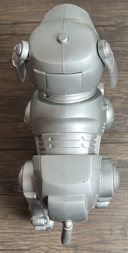 Tekno Interactive Robotic Dog Silver 1990's Manley Toy Quest - Works