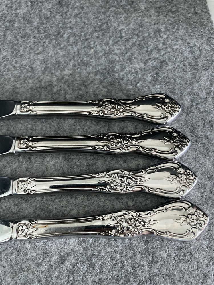 4 Oneida Distinction KENNETT SQUARE Stainless HH Dinner Knives Flatware