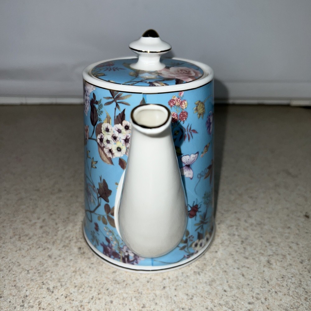 Grace Teaware Floral Mist Blue Teapot