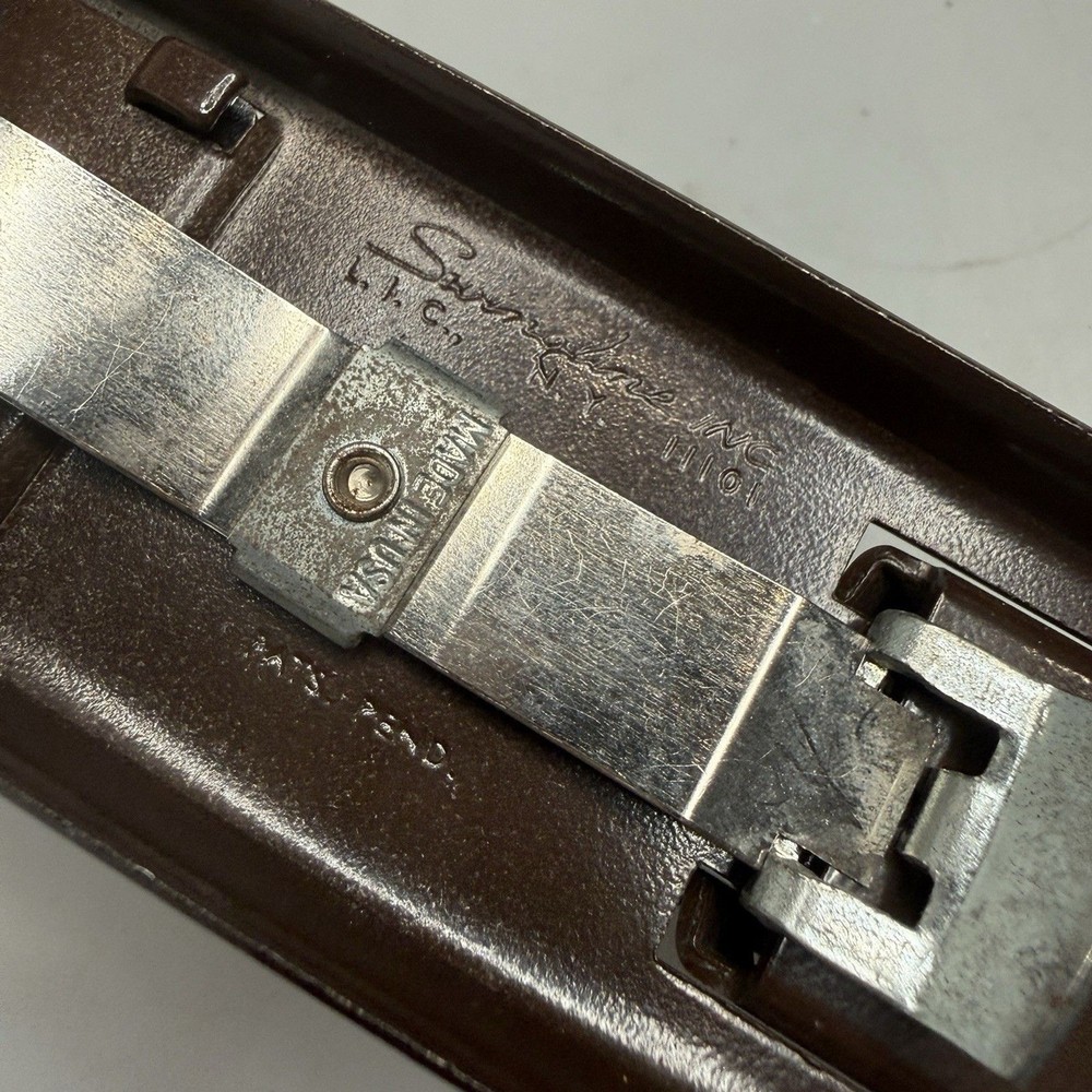 Vintage Swingline 711 Mini Desk Top Stapler 5" Brown Fully Working EUC Compact