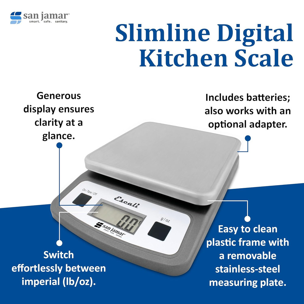 SCDG2LP Low-Profile Digital Food/Kitchen Scale, 2Lb Capacity