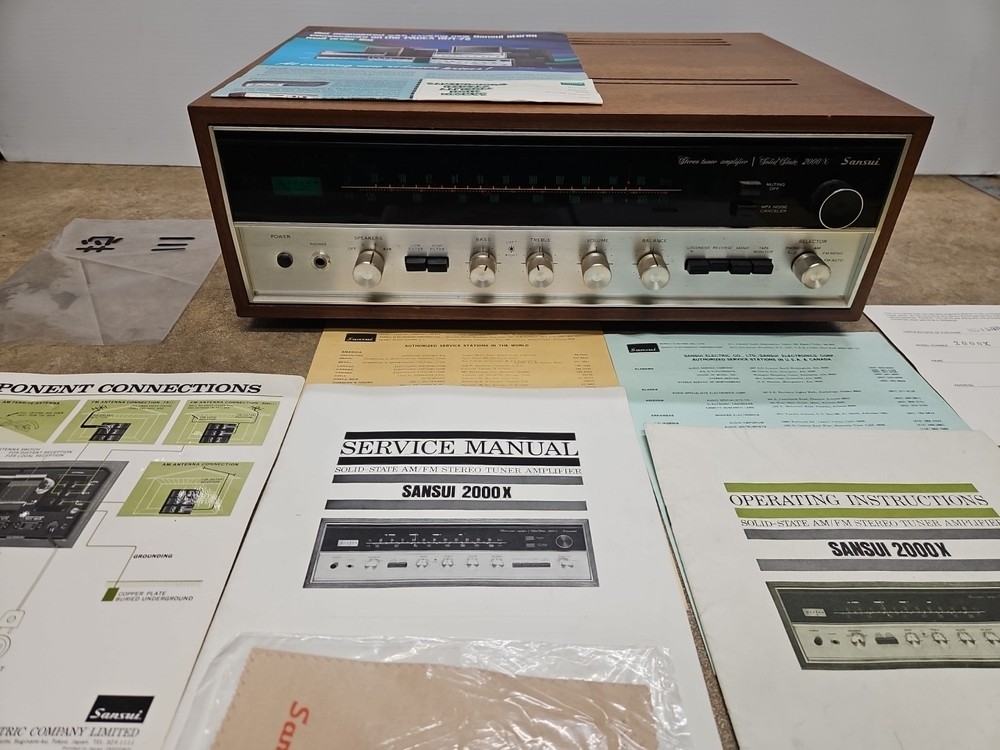 Sansui 2000X Solid State Stereo Receiver Tuner Amplifier Original Box- Paperwork