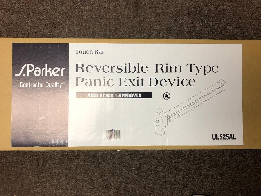 S. PARKER REVERSIBLE RIM TYPE PANIC EXIT DEVICE #UL525AL - 25"-36"