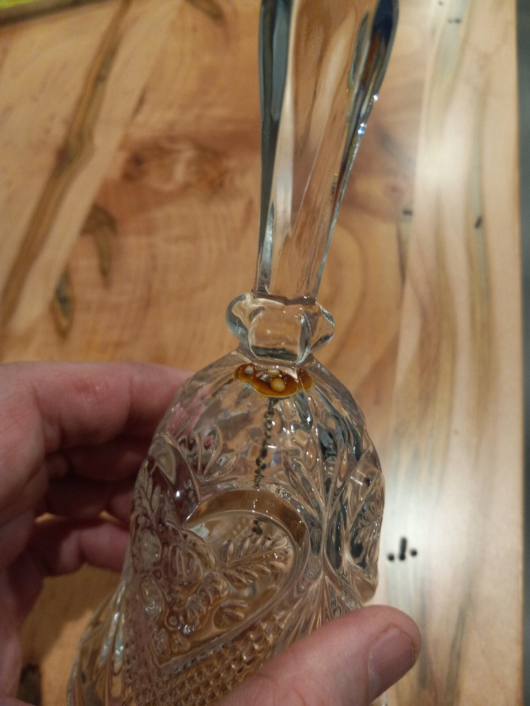 Vintage Crystal Dinner Bell Heart handle