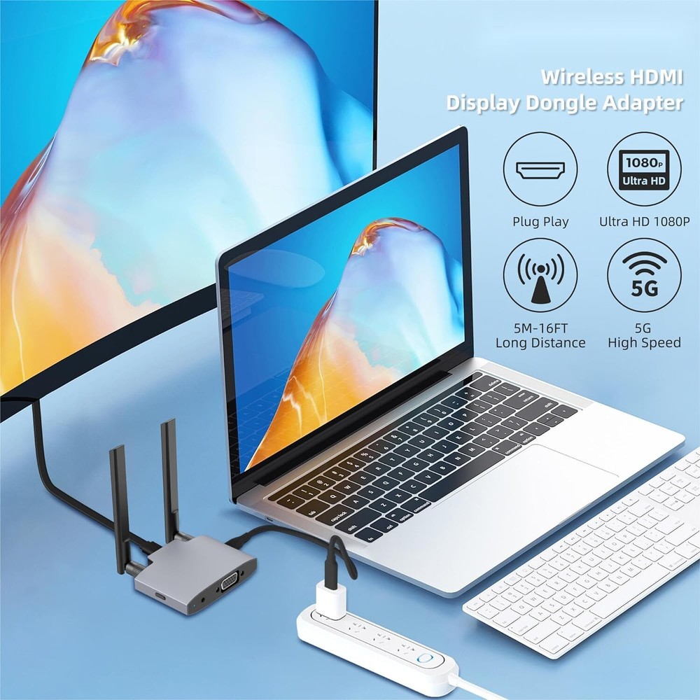 Wireless Display Adaptor - 1080p Wireless HDMI Display Dongle Adapter, Wireless