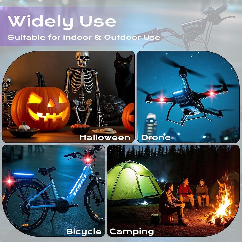 4PCS Wireless LED Strobe Lights with Remote Control, 8 Colors USB C Rechargea...