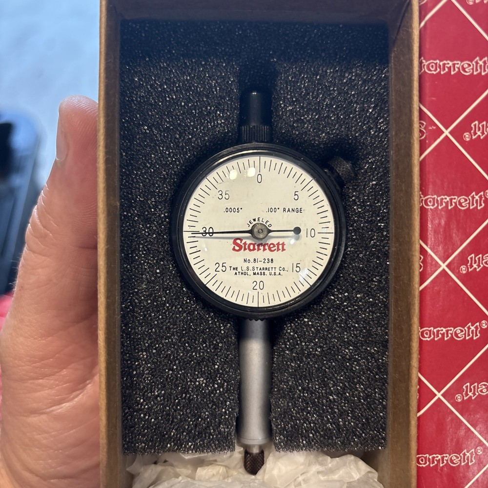 Starrett 81-238J Dial Indicator, 0-.100" Range, 0-40 Continuous Dial IN STOCK