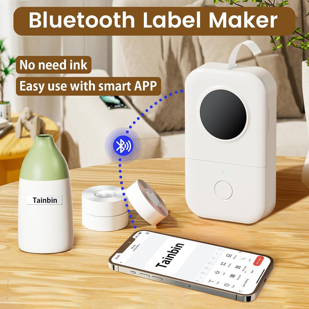 Label Maker, D30 Bluetooth Mini Label Maker Machine, Portable Thermal Printer S