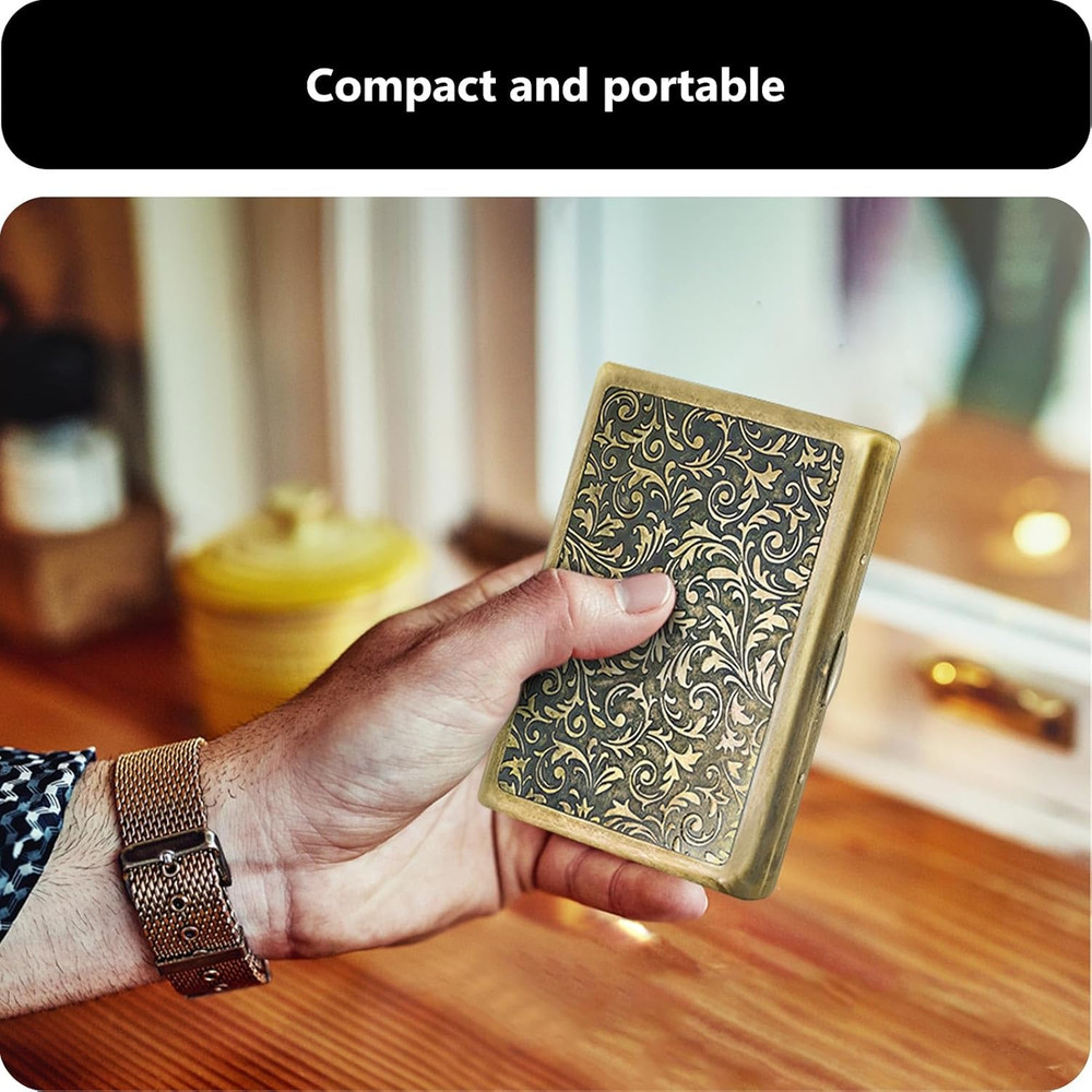 Roygra Cigarette Case, Spring Switch 20 Capacity Cigarette Holder Case for Men W