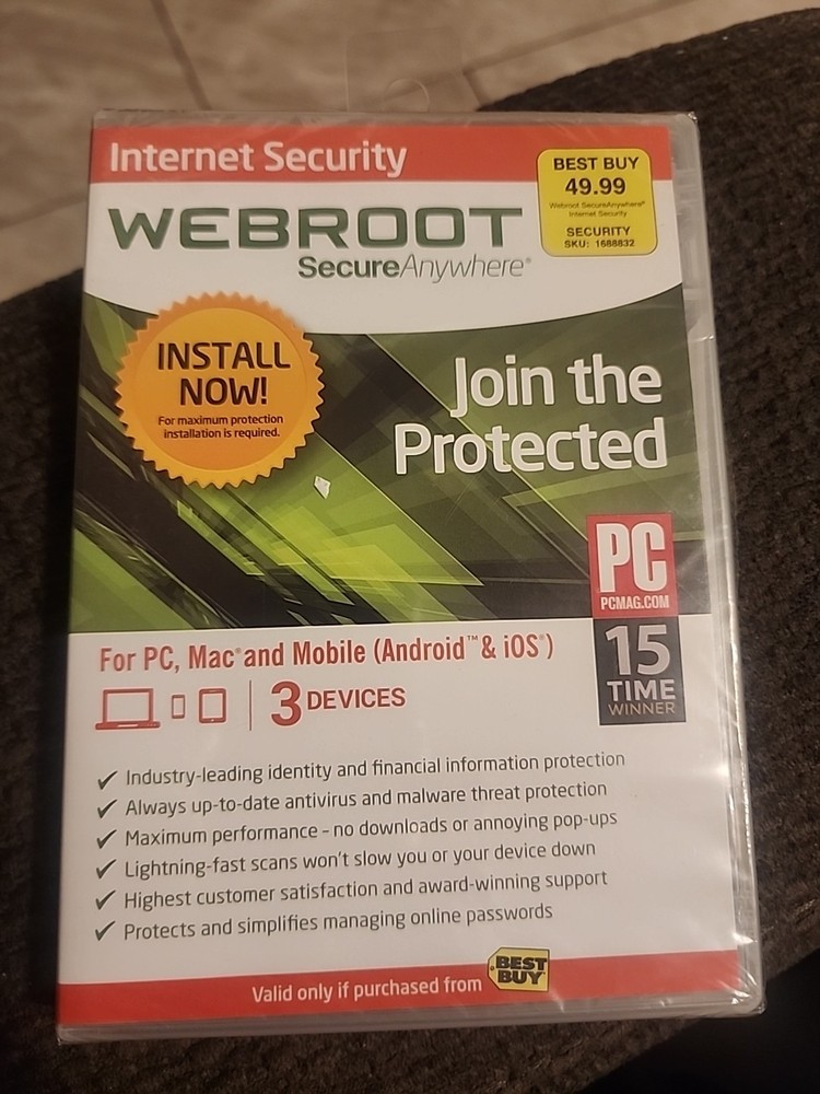 Webroot SecureAnywhere Internet Security - Full Version for Windows & Mac...