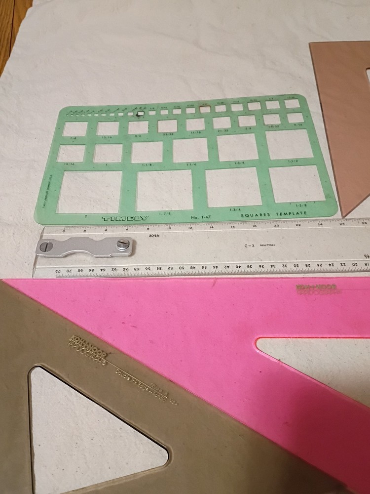 Lot Of Drafting Tools Squares B10