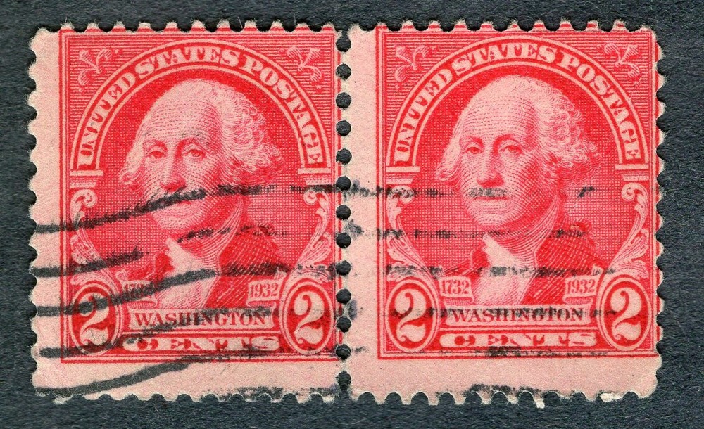 1932 Stamp #707 Pair Washington at 64 Used