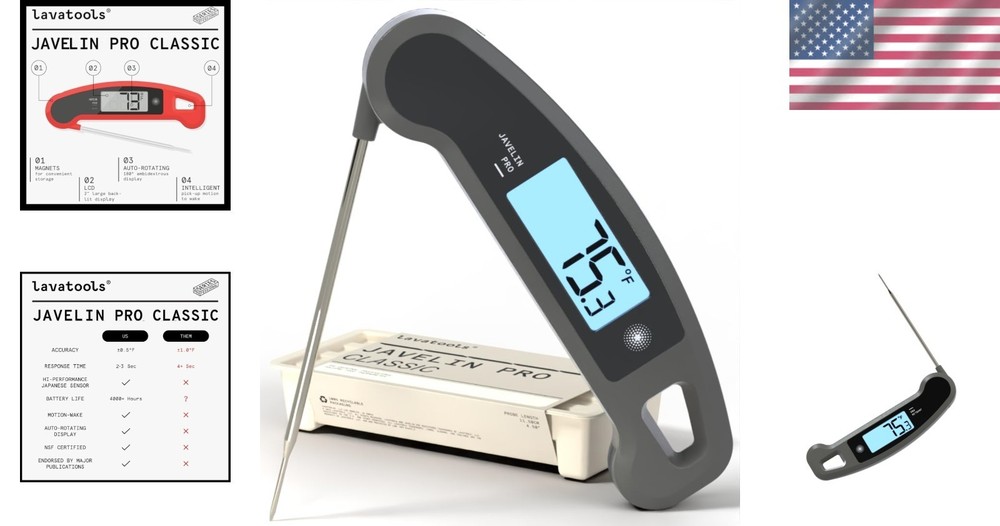 Instant Read Cooking Thermometer - Water Resistant