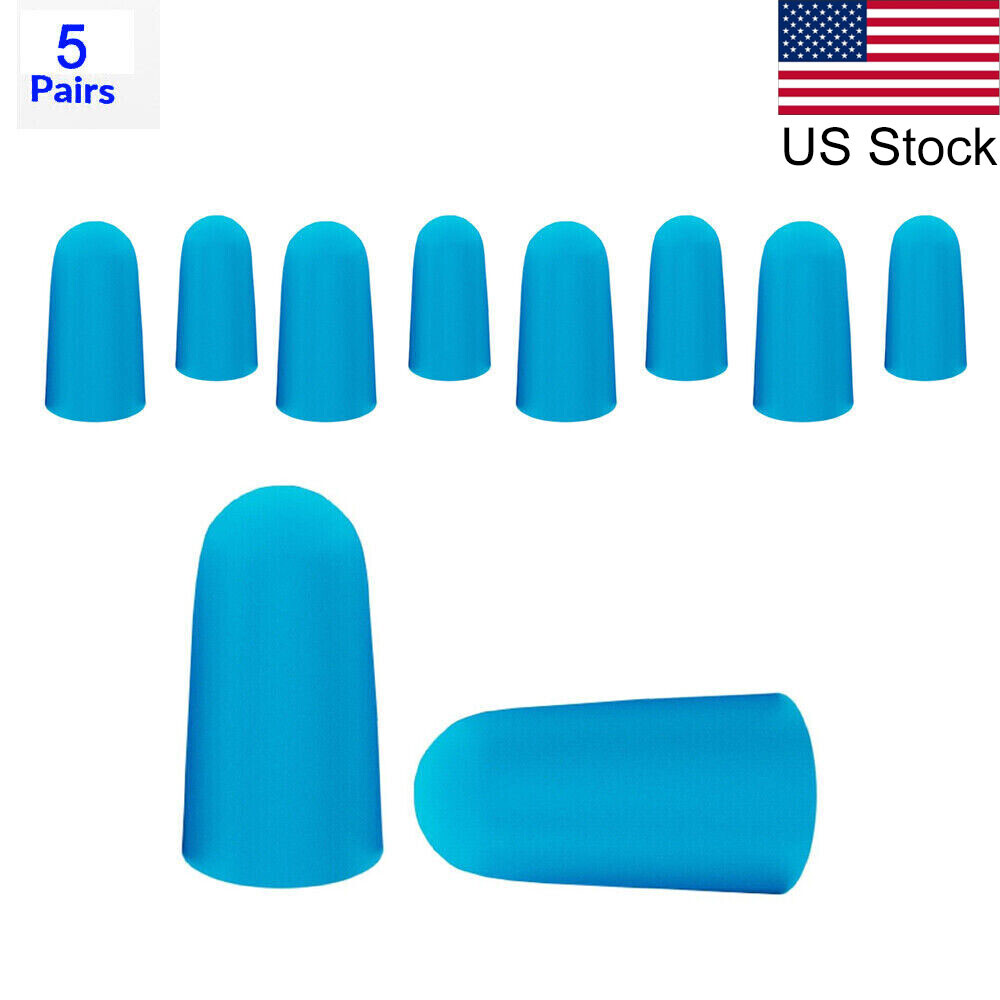 5 Pairs Soft Reusable Silicone Ear Plugs Noise Cancelling Protector Study Sleep