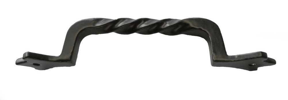 Twisted Cast Iron Pull Handle in Matt Epoxy Black Finish c/w Screws