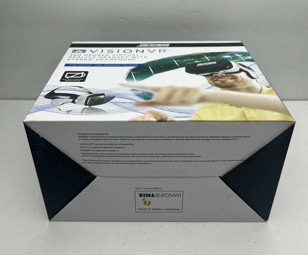 Amerisound Vision VR Virtual Reality Headset Stereo Headphone IPhone Android