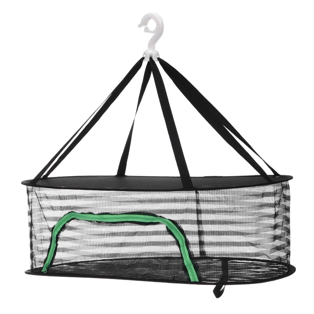 Herb Drying Rack, 24" 1-Layer Hanging Drying Mesh Net, Black