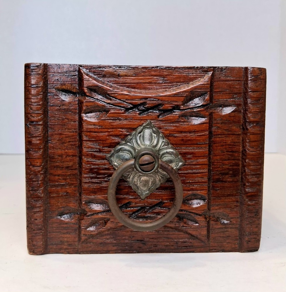 Antique Singer Sewing Machine Drawer Solid Oak Brass Pull USA Made