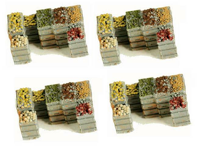 FRUIT CRATES Loaded with fresh fruit and produce Finished, Layout Ready O/On30