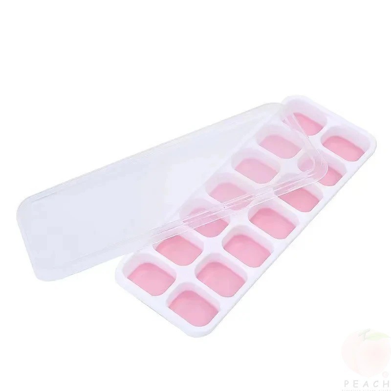 Silicone Ice Tray Mold with Lid - 14 Cavity Stackable Small Ice Cube Maker