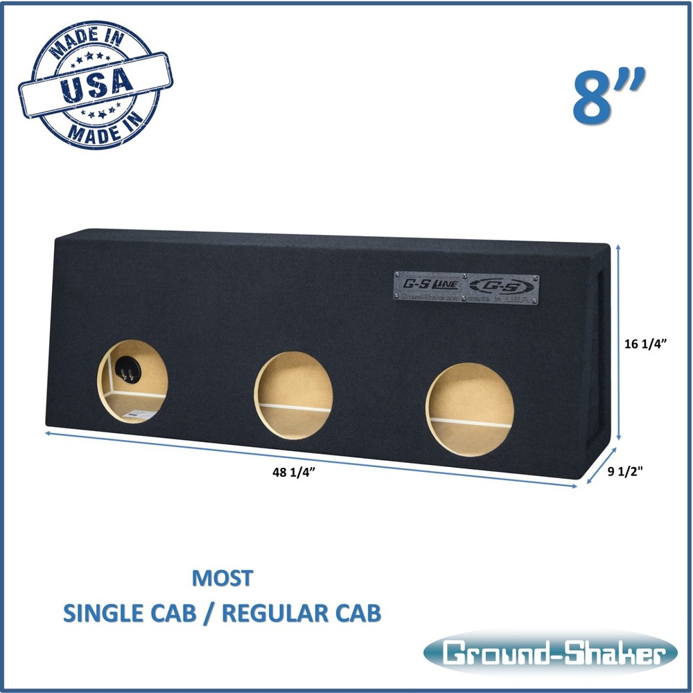 Single Cab / Regular Cab 8" Triple Sealed Sub Box Sub Enclosure Speaker Box