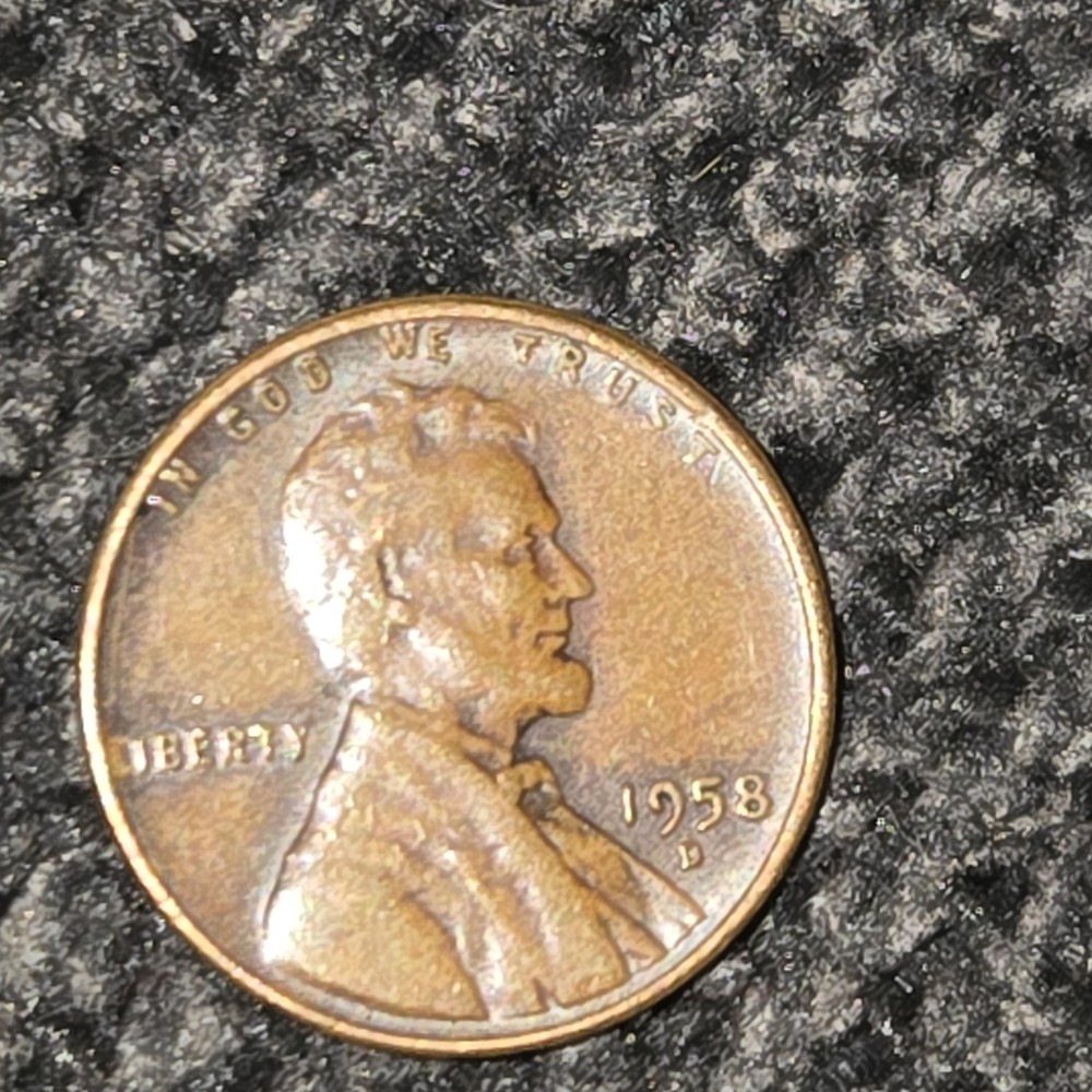 1958 Wheat Penny  Error  L In Library