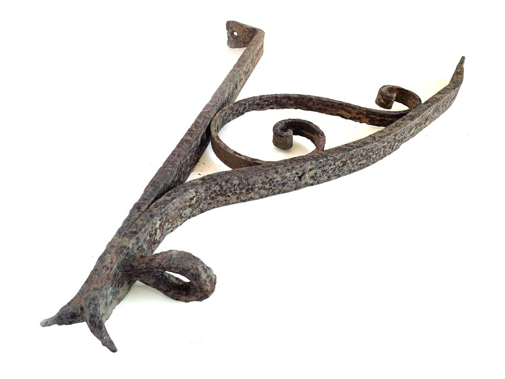 Large Iron Hanging Bracket Architectural Salvage Blacksmith Made 