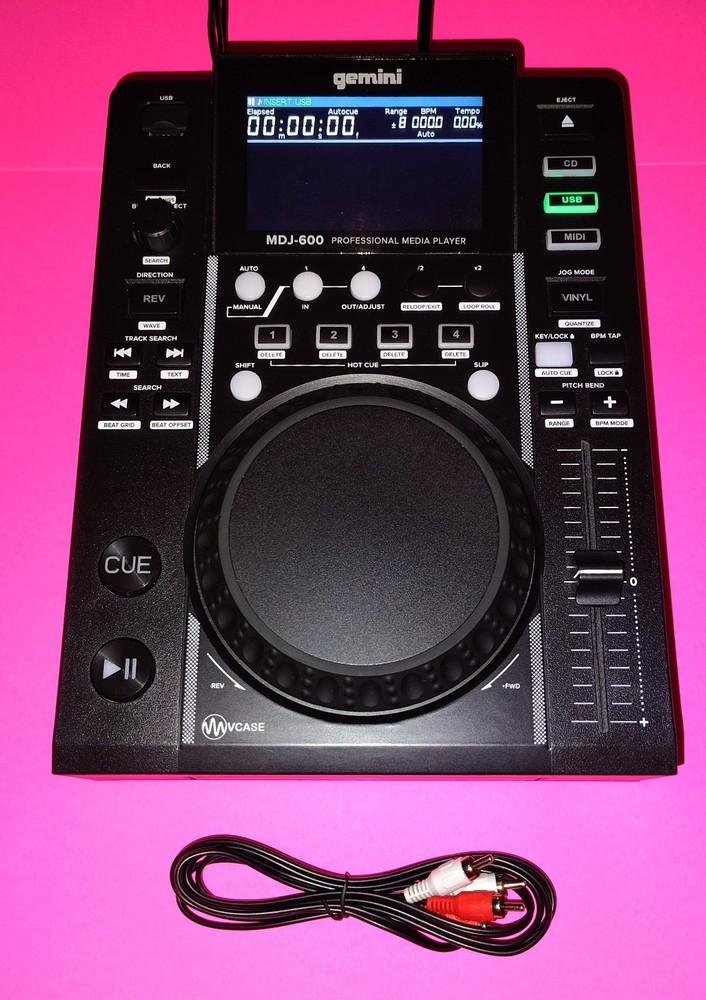 Gemini MDJ-600 Single Tabletop USB/CD Media Player DJ MIDI Controller w/4.3" LCD