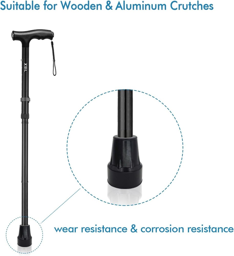 Essential 1-Inch Replacement Cane Tips - Safe, Durable & Skid-Resistant