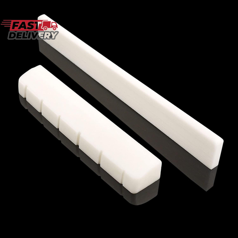 Mr.Power 6 String Guitar Bone Bridge Saddle and Nut Made of Real Bone (For Class
