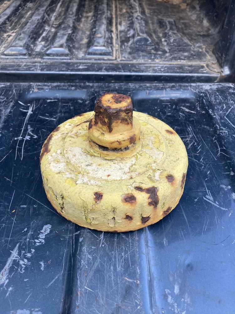 FIRE HYDRANT CAP - YELLOW COLOR -  CAST IRON