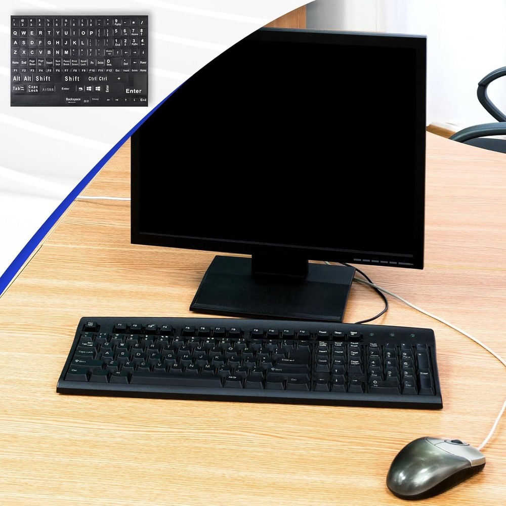 2 Pack Universal English Computer Stickers, Keyboard Replacement Letters English