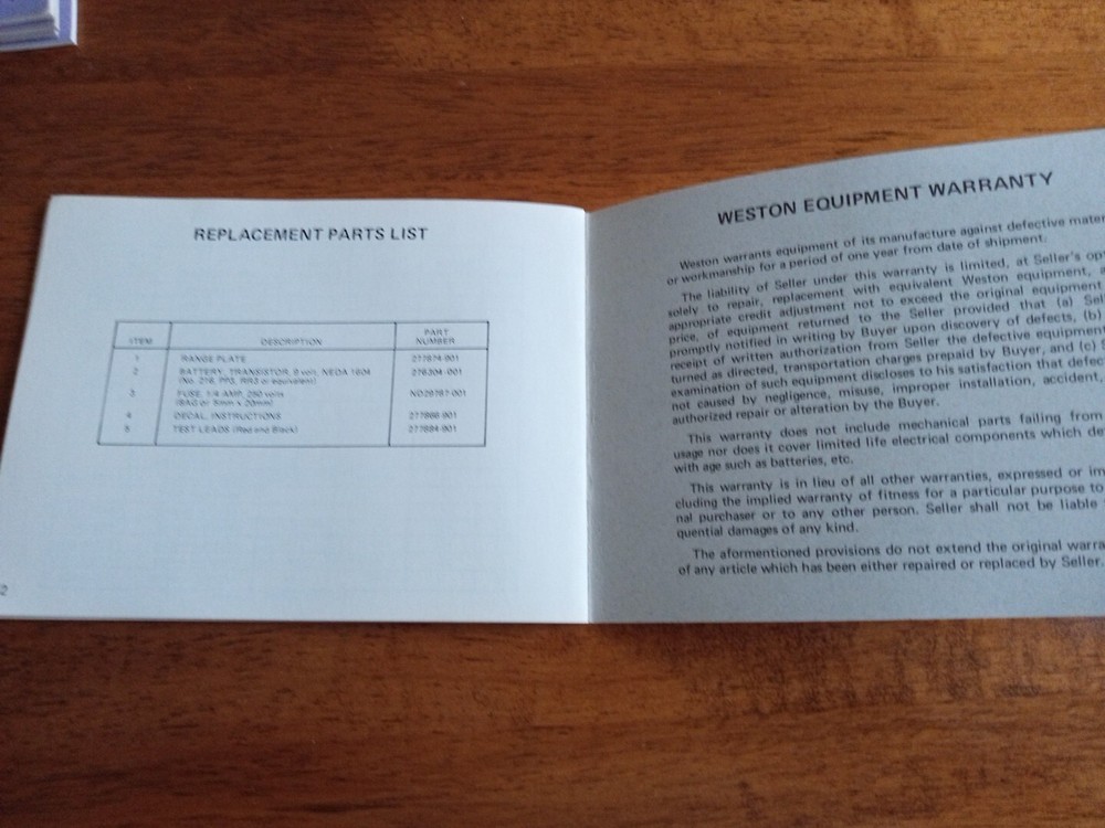 Weston Instructions for Model 6000 Autoranging Digital Multimeter