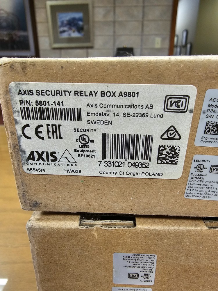 AXIS SECURITY Relay Box A9801 P/N: 5801-141