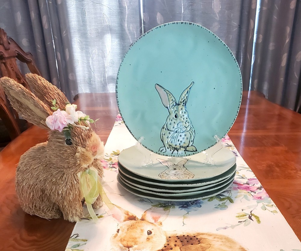 Dinnerware Set Easter Bunny Rabbit-Themed 15-Piece Ceramic Spectrum designz”