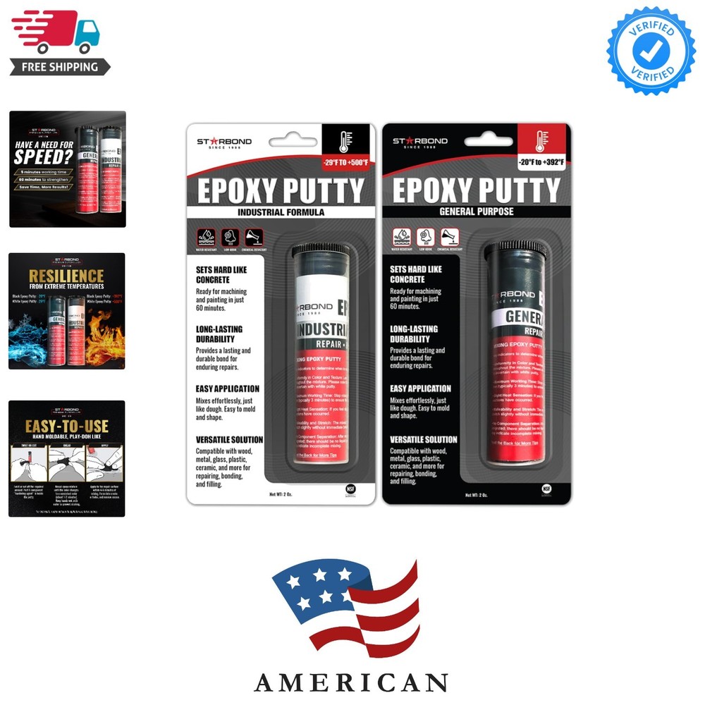 Epoxy Putty Stick Bundle High-Temperature Resistance White, General Purpose B...