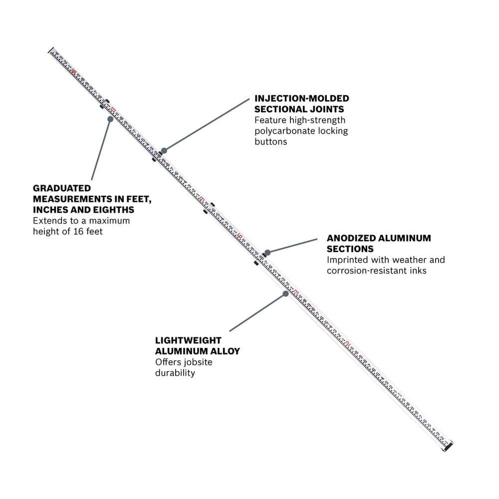 16 Ft. Aluminum Level Rod