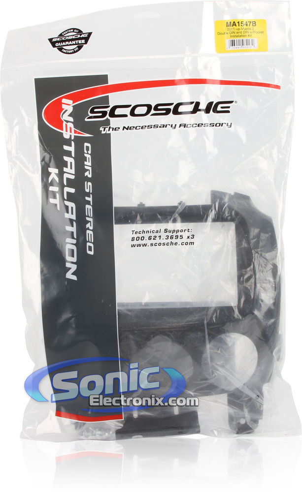 Scosche MA1547B Single/Double DIN Dash Installation Kit for 2011-Up Mazda 2