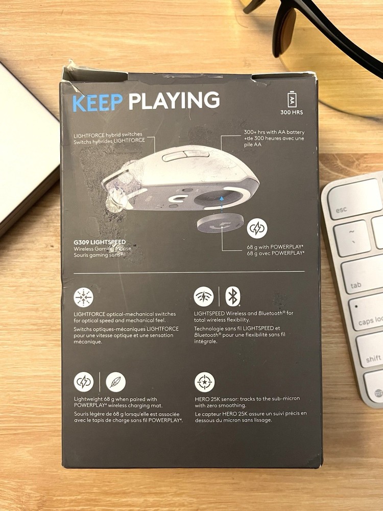 Logitech G309 Wireless Gaming Mouse Lightspeed/Bluetooth - White