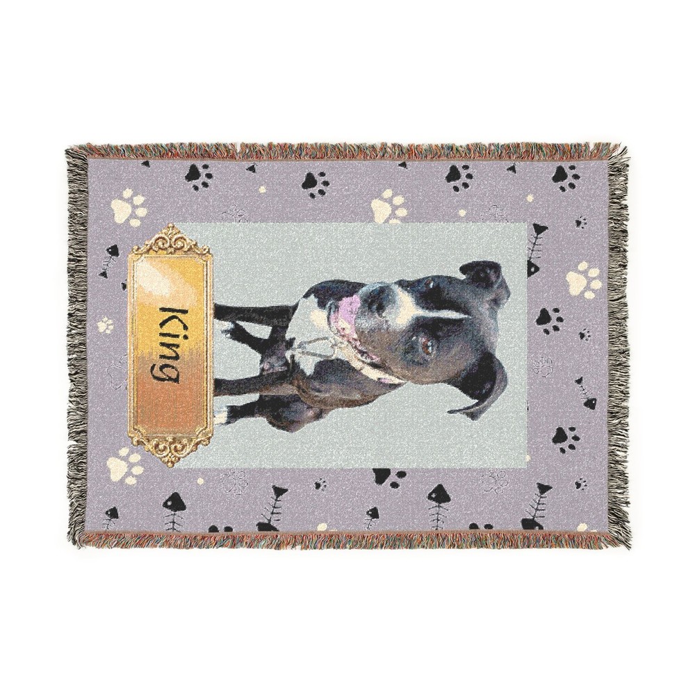 Pet Photo Personalized Woven Blanket