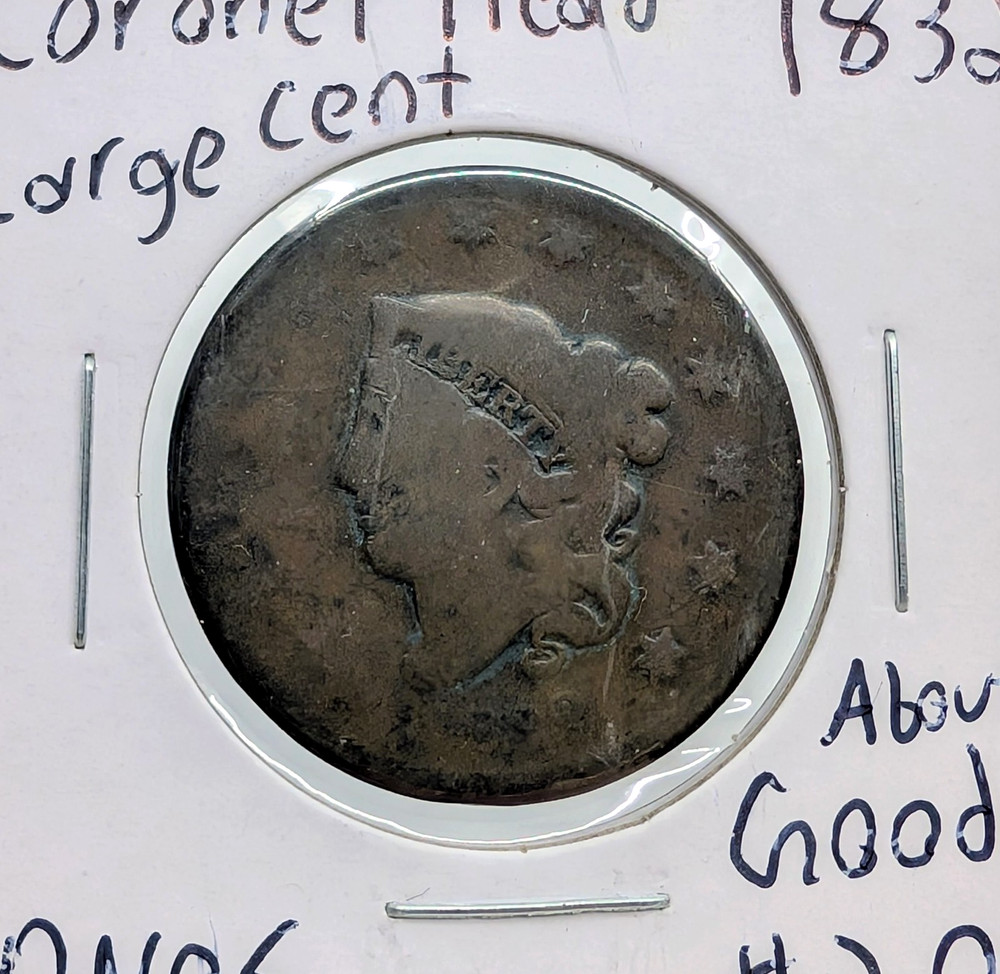 1832- US Coronet Head Large Cent- About Good