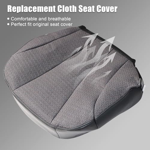 Cloth Driver Side Bottom Replacement Seat Cover Dark Gray Compatible with