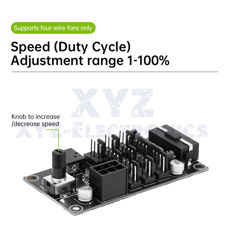 Computer Chassis PWM Violent Fan Speed Controller 9-Channel Fan Hub Controller