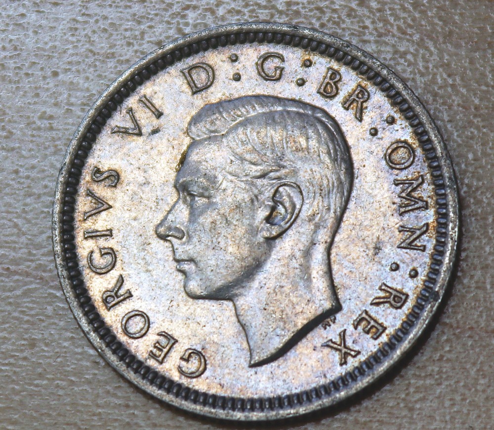 1937 Great Britain 6 Pence Silver