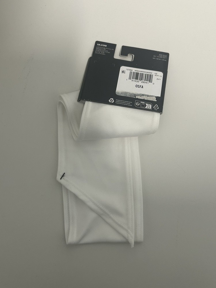 Under Armour Tie Headband Black Or White, New with Tags