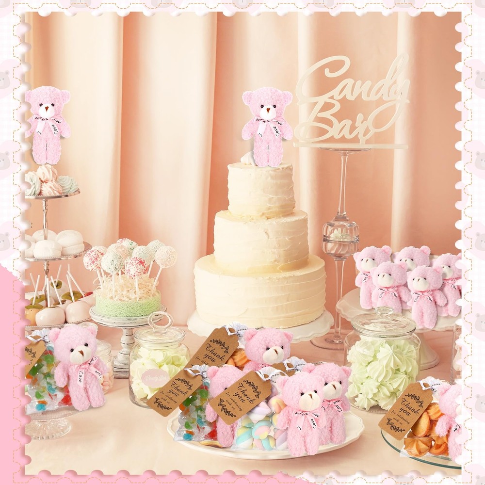 60 Pcs Tiny Stuffed Bear Baby Shower Decorations, Include 4.7 Inch Soft Bear ...