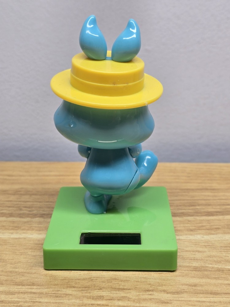Solar Powered Dancing Bobblehead Bunny with Yellow Hat & Egg