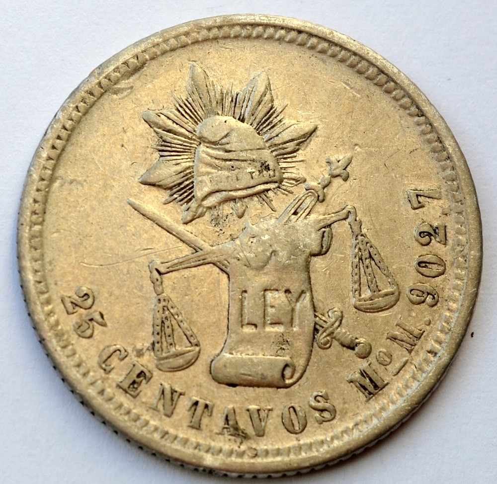 Mexico 25 Centavos 1877 Mo M