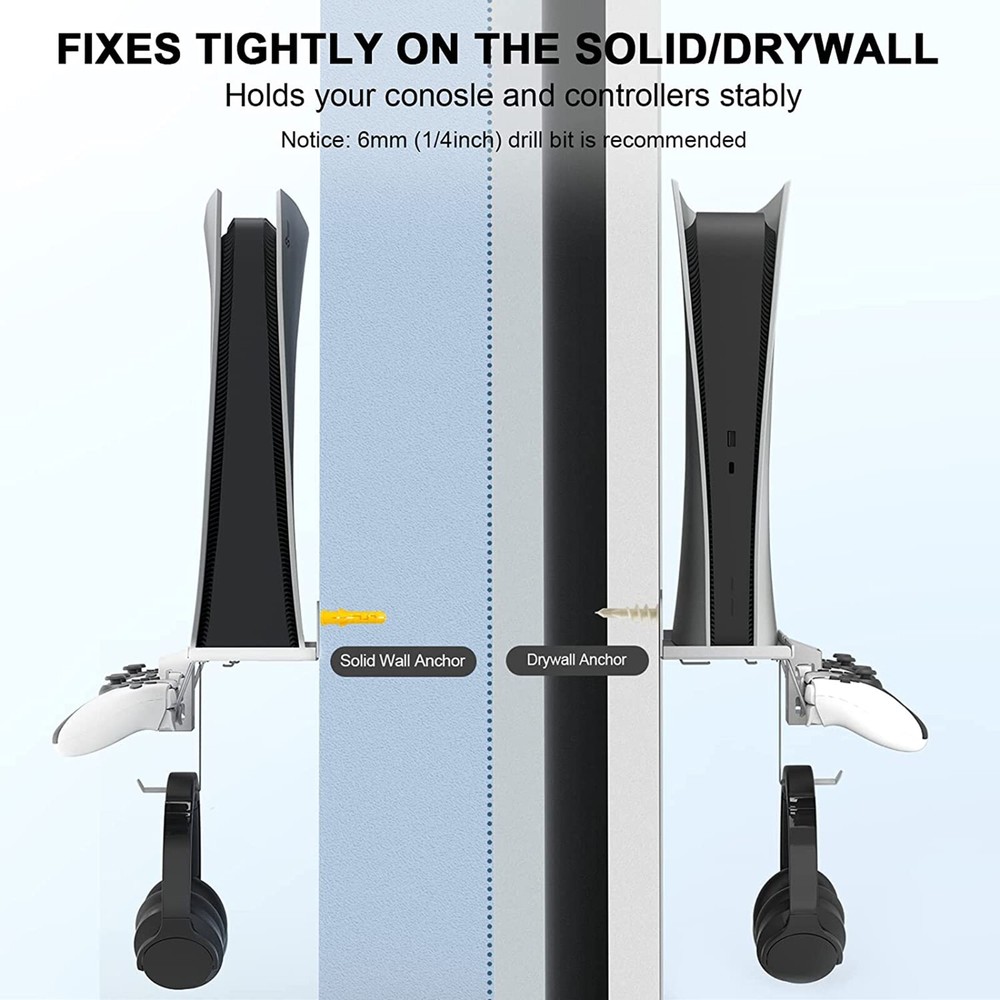 For PS5 Accessories Console Wall Mount Controller Headset Stand Remote Holder US