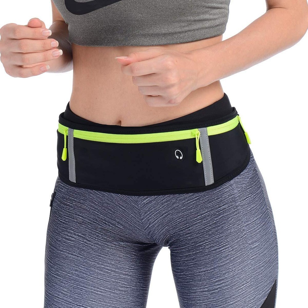 Water Resistant Running Waist Pack with Adjustable Elastic Strap & RFID-Blocking